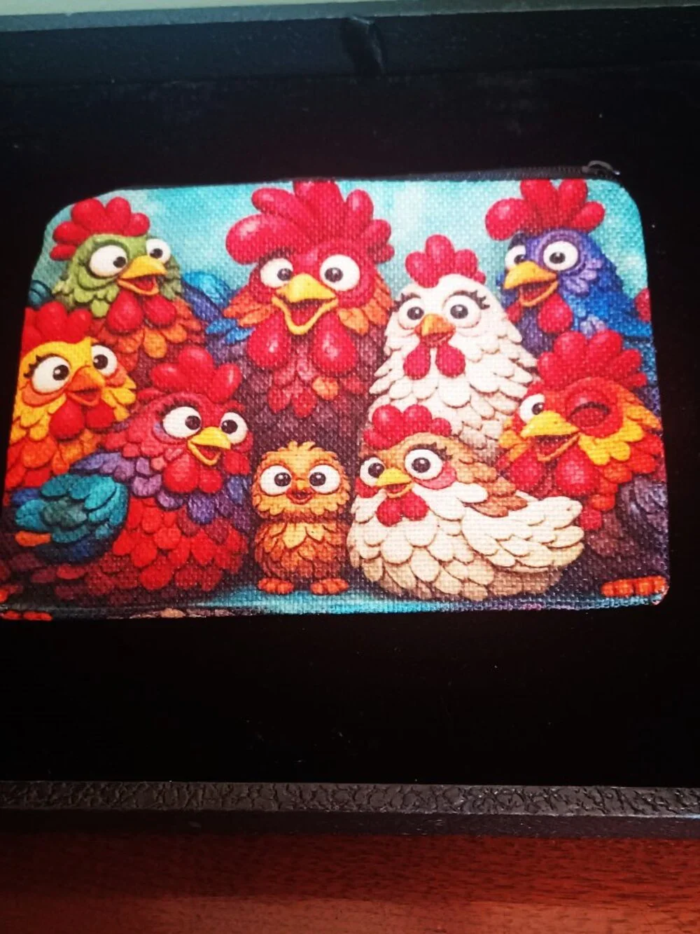 Zippered Change Purse (Silly Chickens!!)